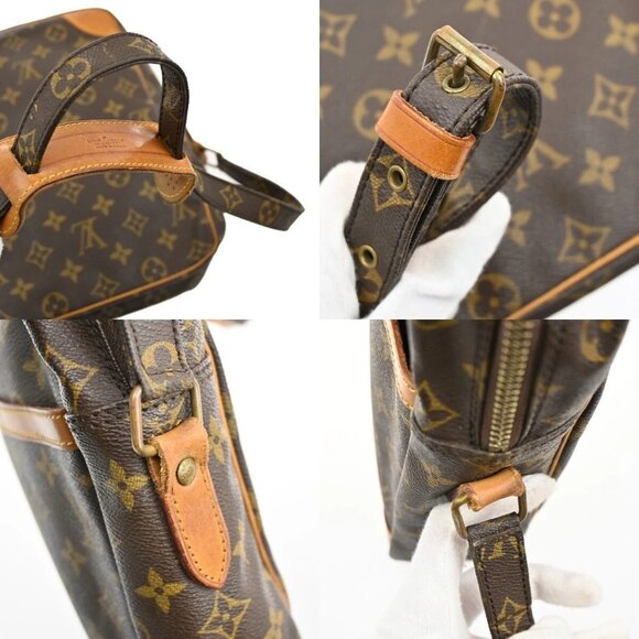 LOUIS VUITTON Logo Danube MM Shoulder Bag Monogram Leather Brown M45264 37EE867 - Picture 9 of 16